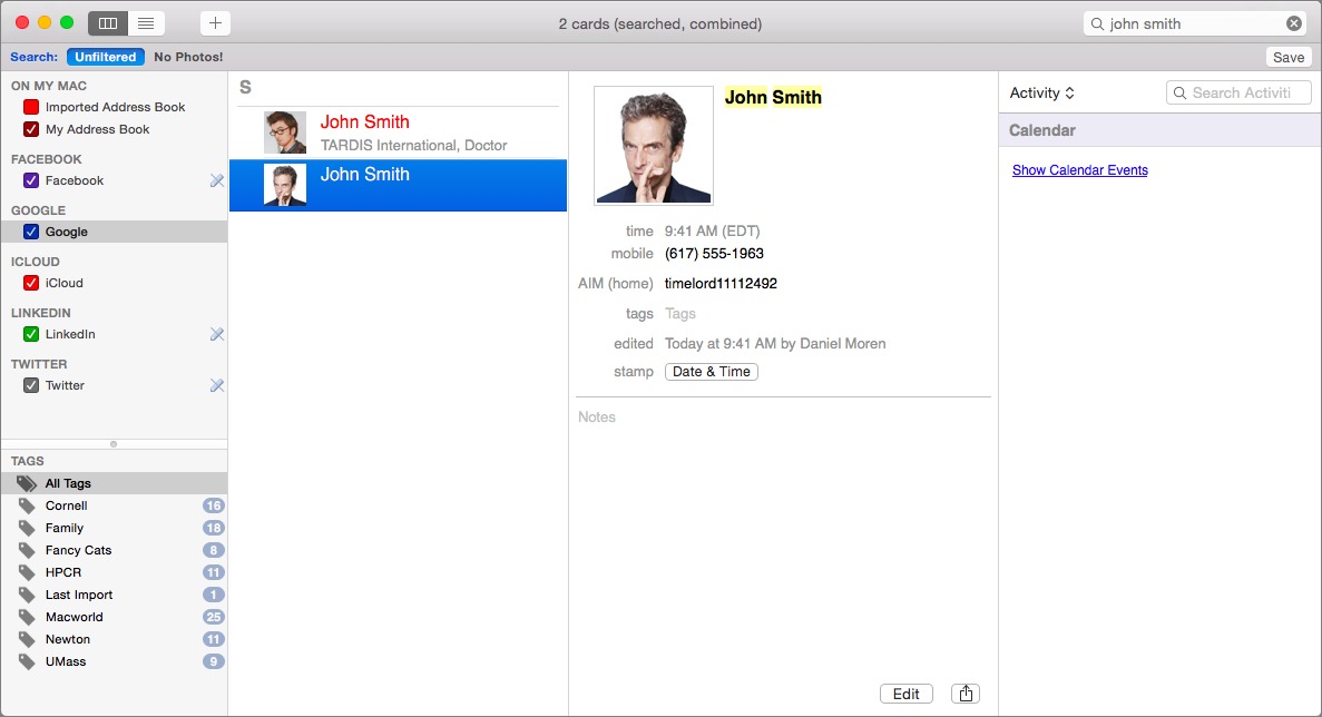 Contact management for mac